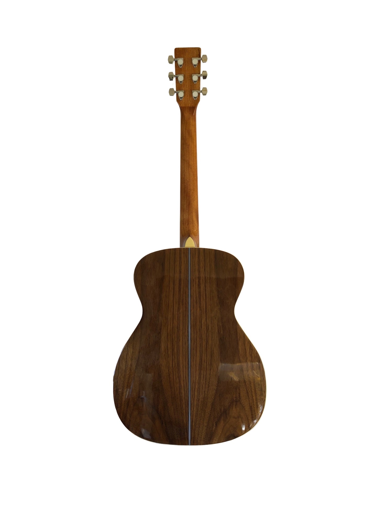 Photo of the back of the Revival rg-25 acoustic guitar.